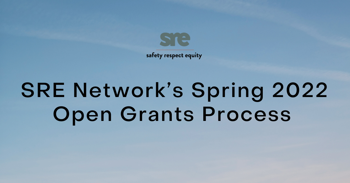 Spring 2022 Open Grant Process SRE Network Safety Respect Equity