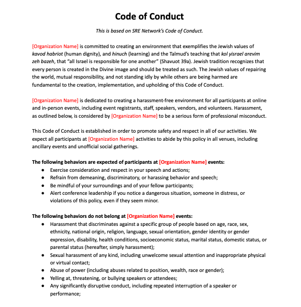 code of conduct